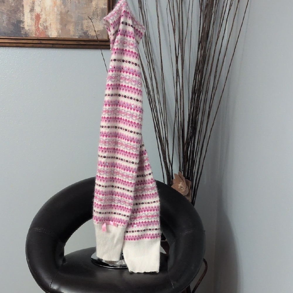 David Brooks Pink and White Knit Accessory